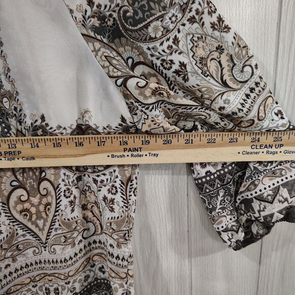 Valerie Stevens Sheer Multicolor Pullover Long Sleeve Blouse Elastic Sleeve PM - Picture 8 of 8